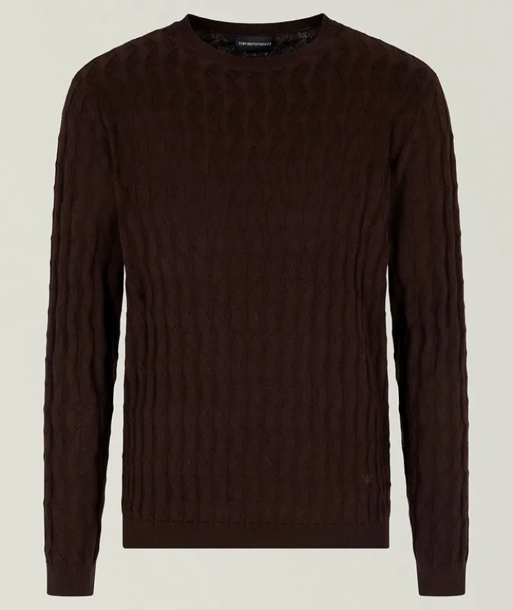 Micro-Jacquard Wool-Blend Sweater