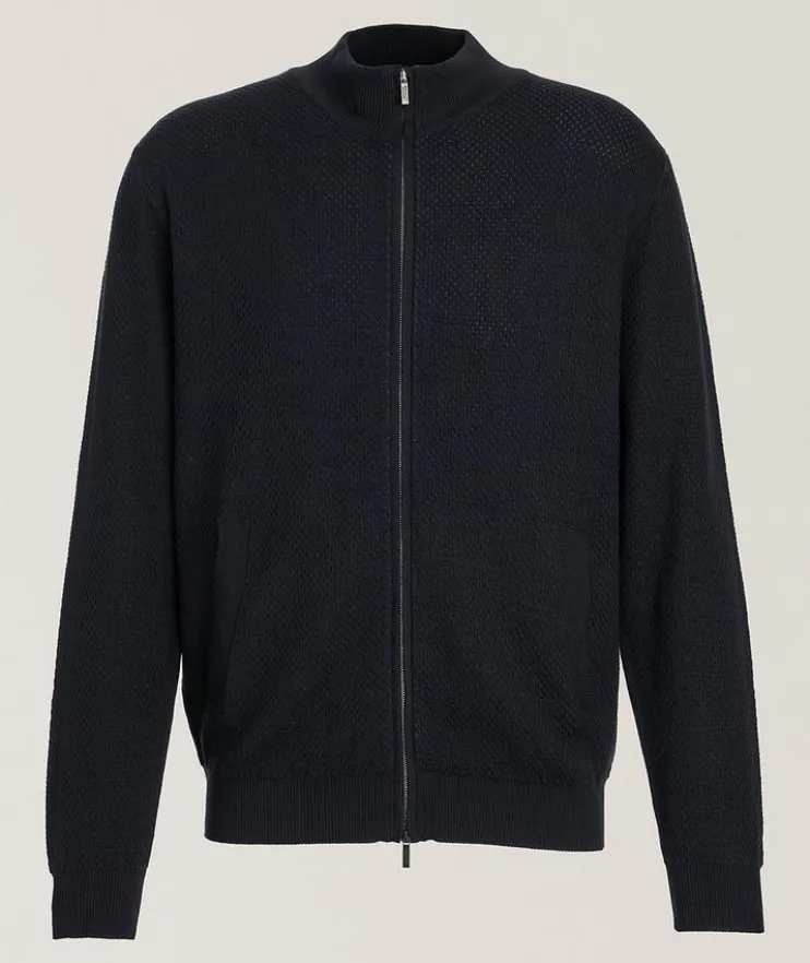 Micro-Knit Full-Zip Sweater