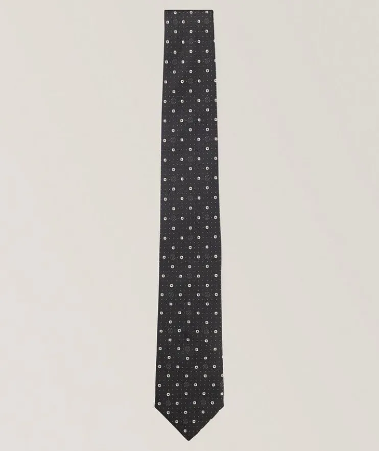 Micro-Logo Neat Silk-Blend Tie