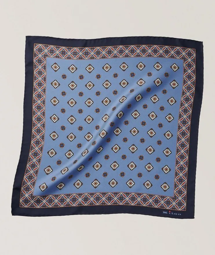 Micro-Mosaic Border Silk Pocket Square