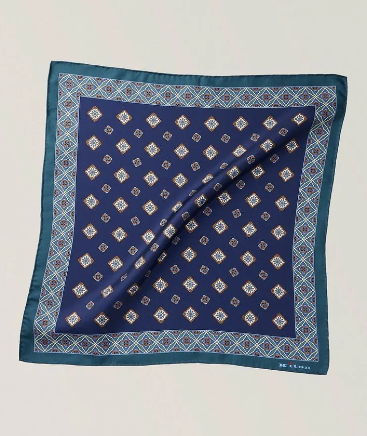 Micro-Mosaic Border Silk Pocket Square