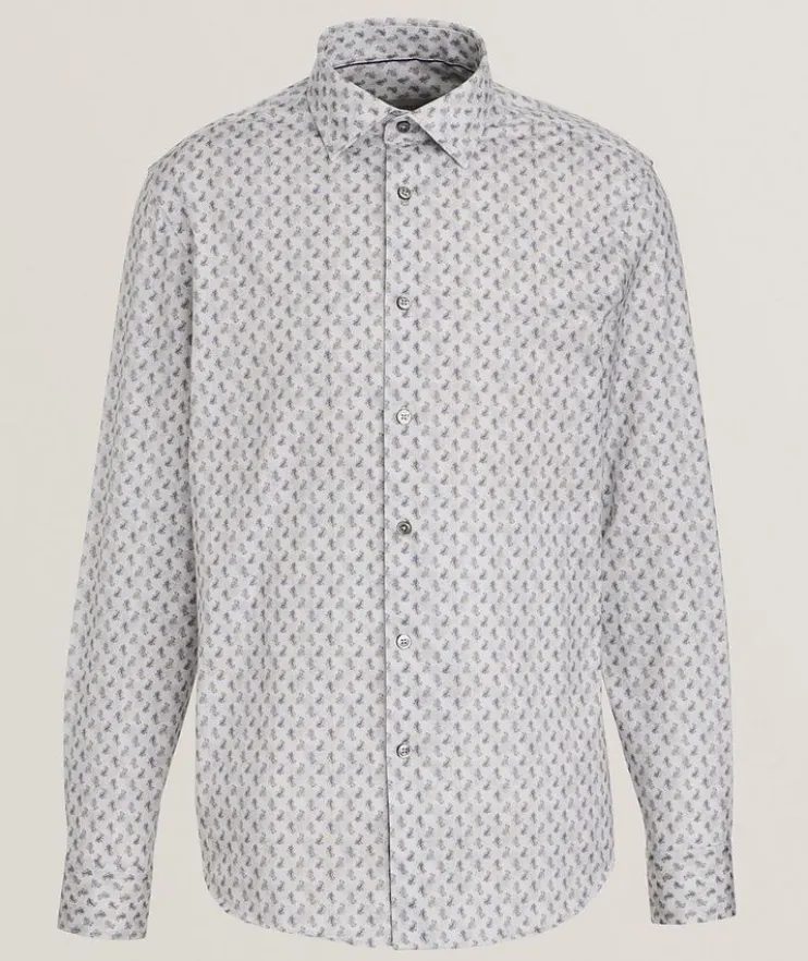 Micro-Paisley Stretch-Cotton Shirt