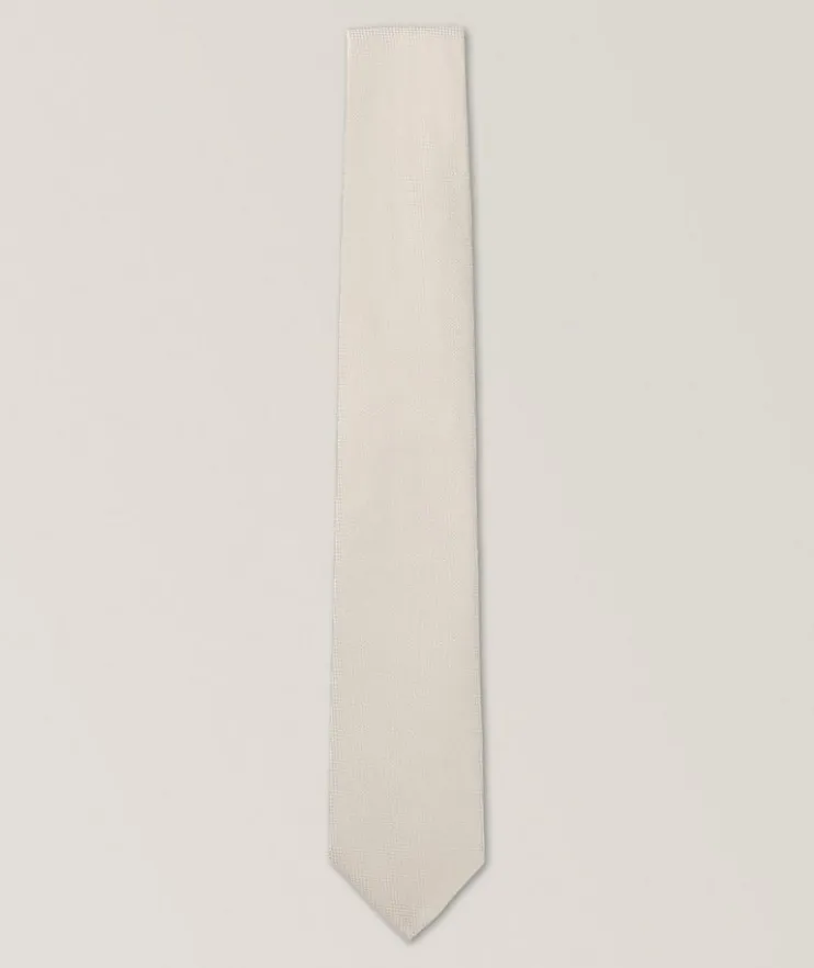 Micro-Pattern Jacquard Silk-Blend Tie