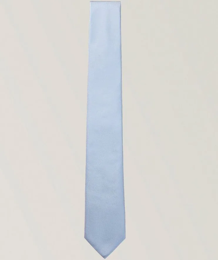 Micro-Pattern Jacquard Silk-Blend Tie