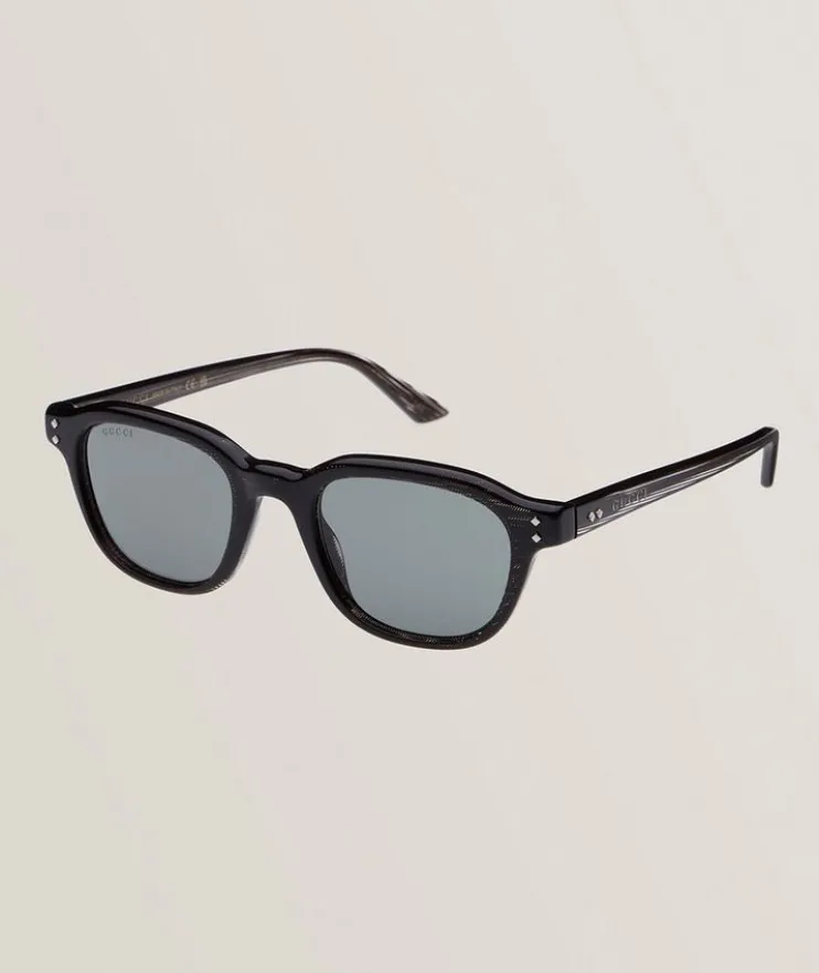Micro-Pattern Round Sunglasses