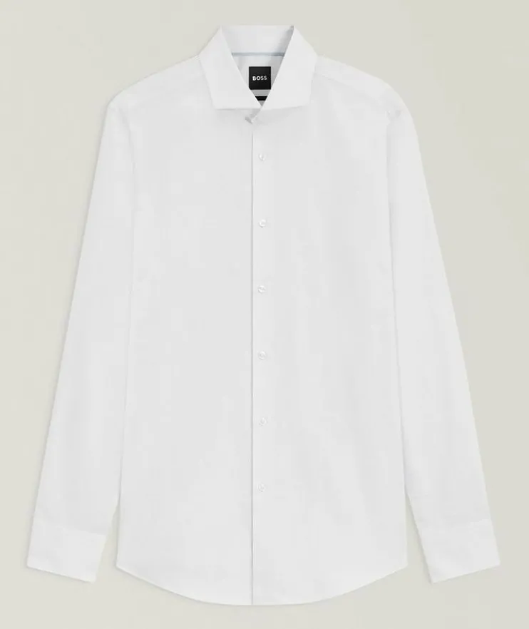 Micro-Patterned Stretch-Cotton Shirt