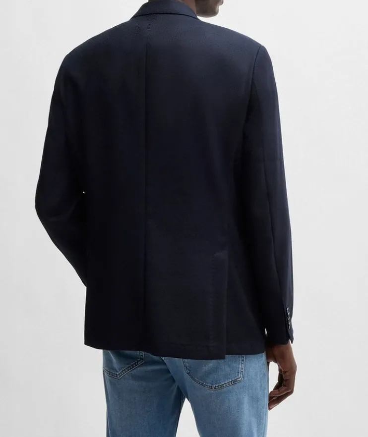 Micro-Patterned Stretch-Wool Sport Jacket