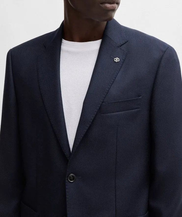Micro-Patterned Stretch-Wool Sport Jacket