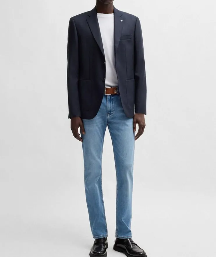 Micro-Patterned Stretch-Wool Sport Jacket