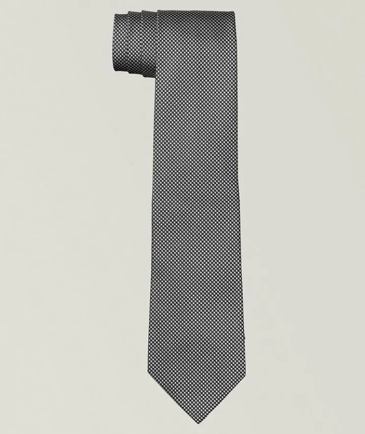 Micro-Pied de Poule Silk Tie