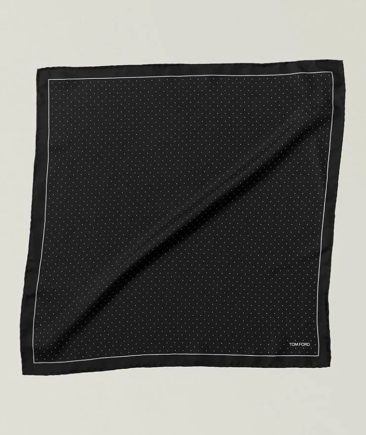 Micro-Polka Dot Silk Pocket Square