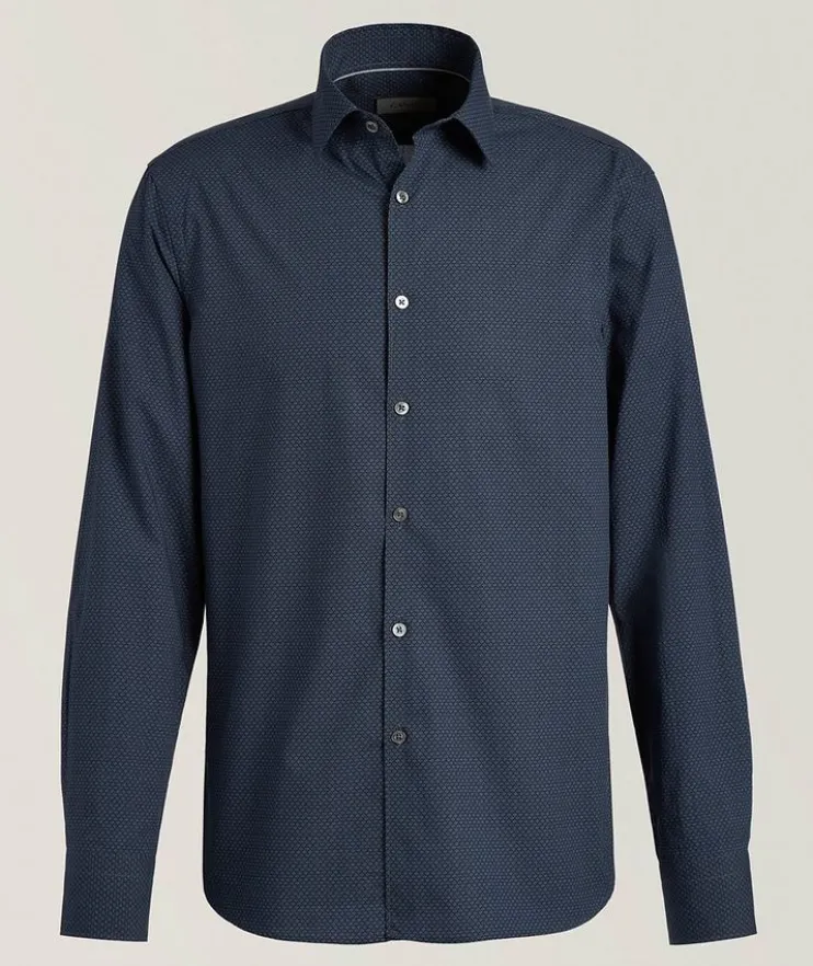 Micro-Print Cotton Shirt