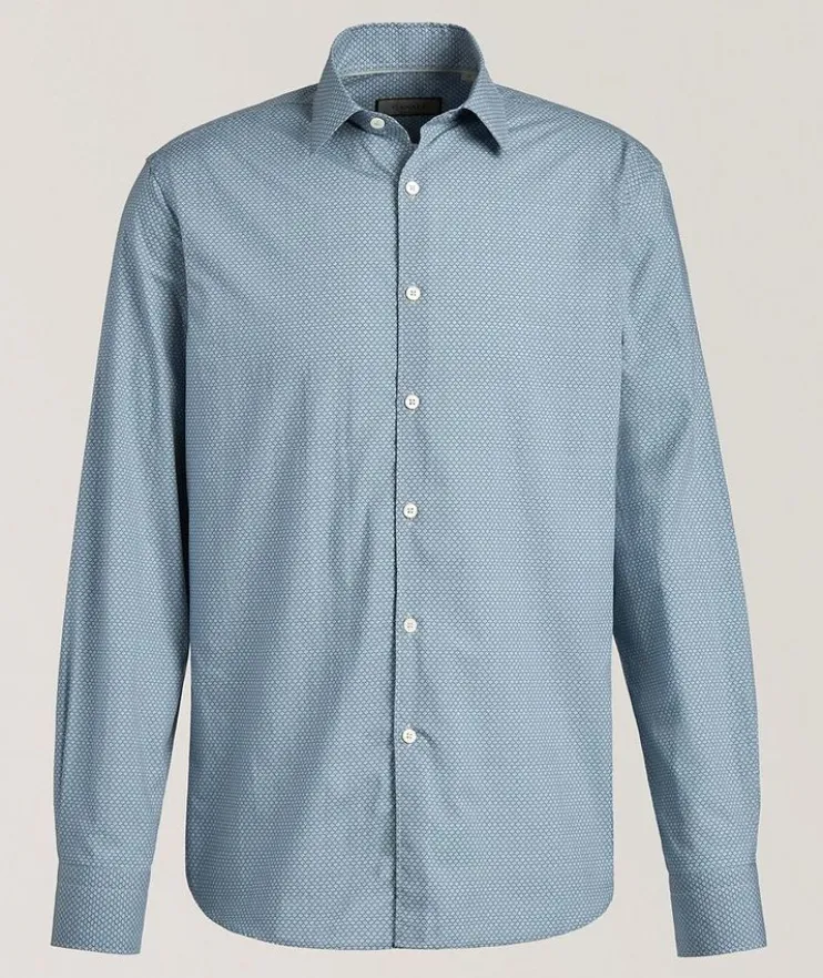 Micro-Print Cotton Shirt