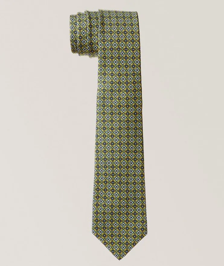 Micro-Print Silk Tie