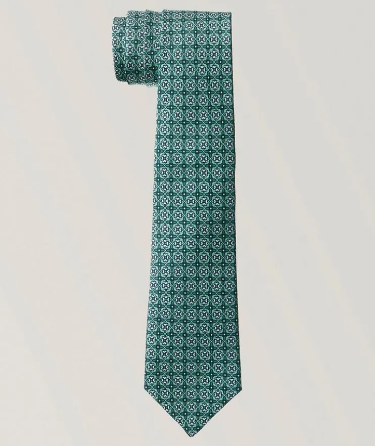 Micro-Print Silk Tie