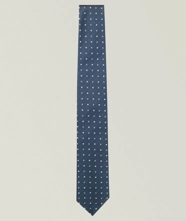 Micro-Square Dot Silk-Blend Tie