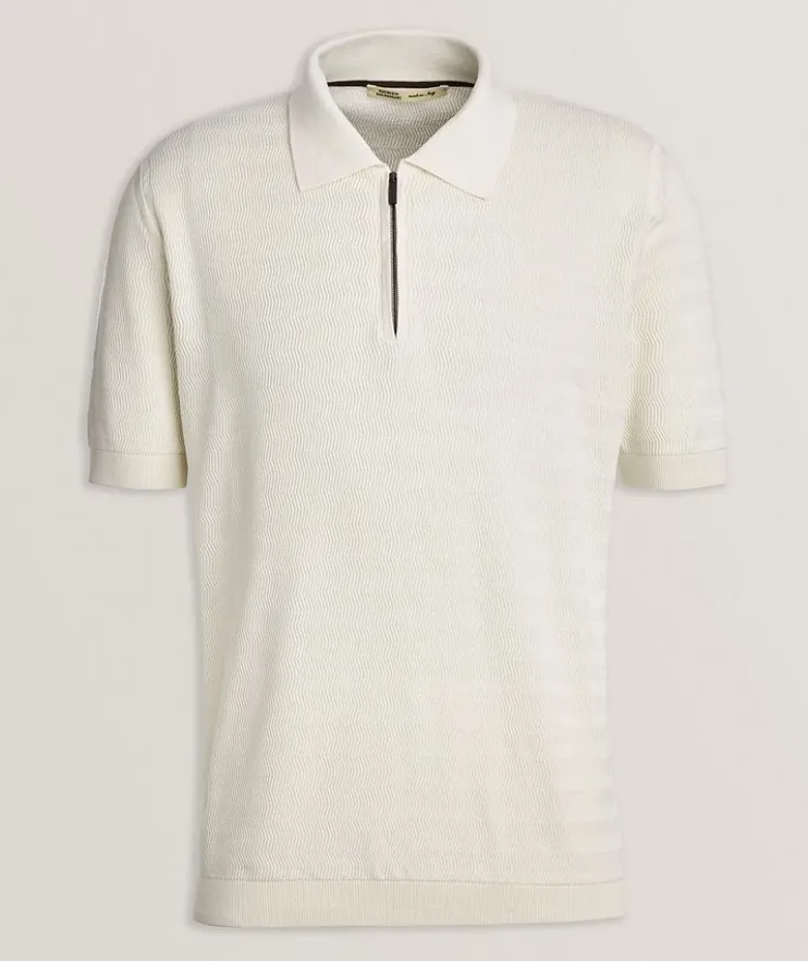 Micro-Stitch Quarter-Zip Polo