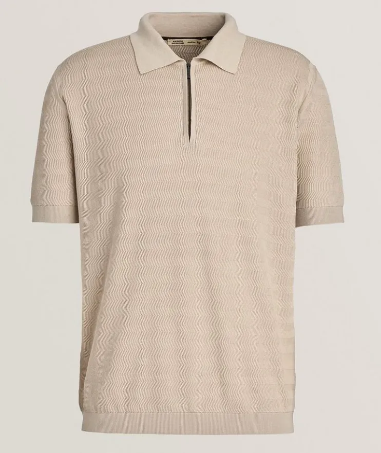 Micro-Stitch Quarter-Zip Polo