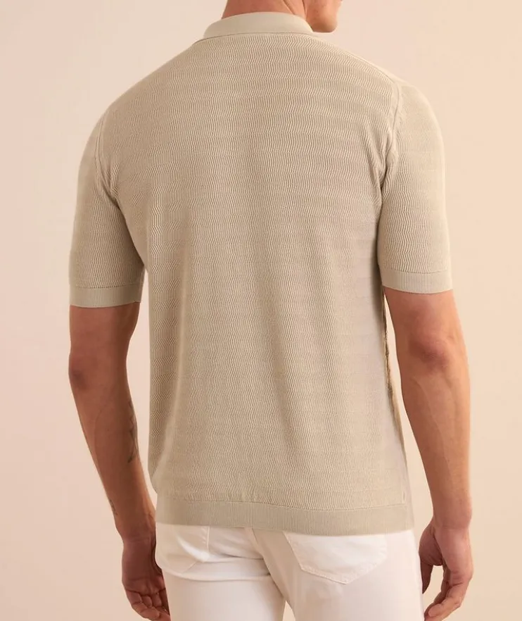 Micro-Stitch Quarter-Zip Polo
