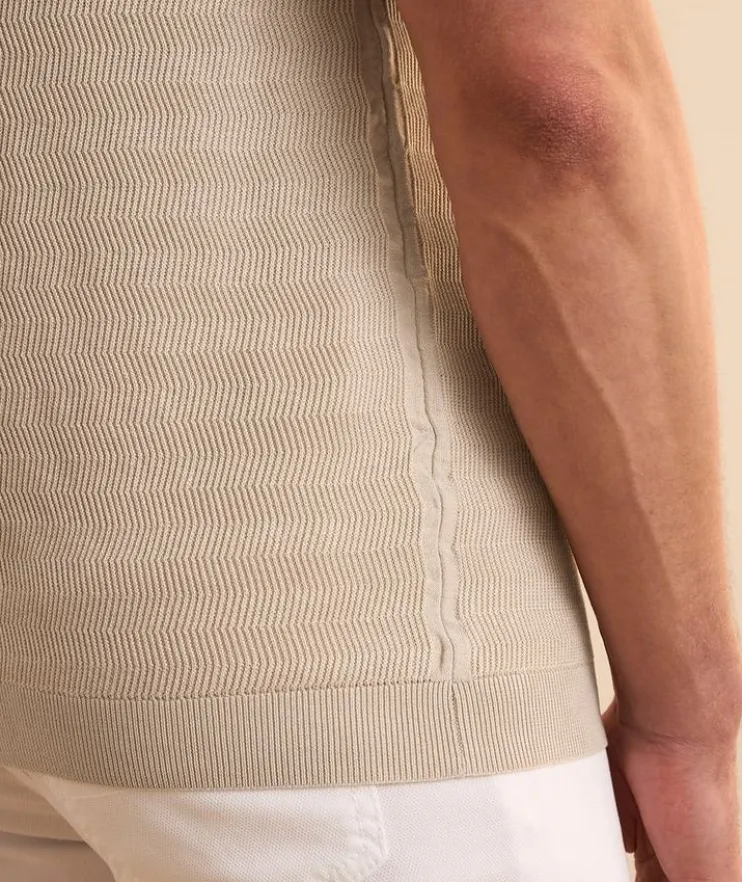 Micro-Stitch Quarter-Zip Polo