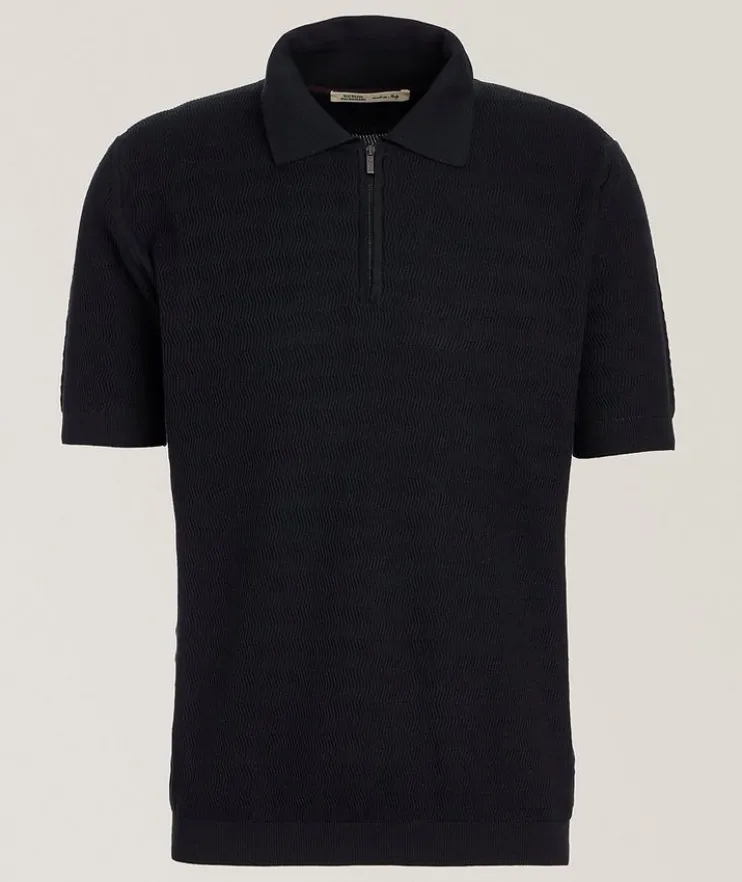 Micro-Stitch Quarter-Zip Polo