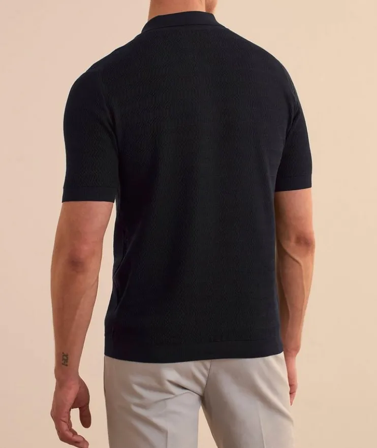 Micro-Stitch Quarter-Zip Polo