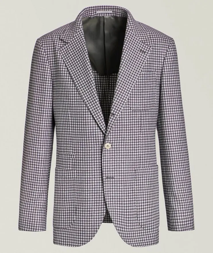 Mini Check Wool-Blend Sport Jacket