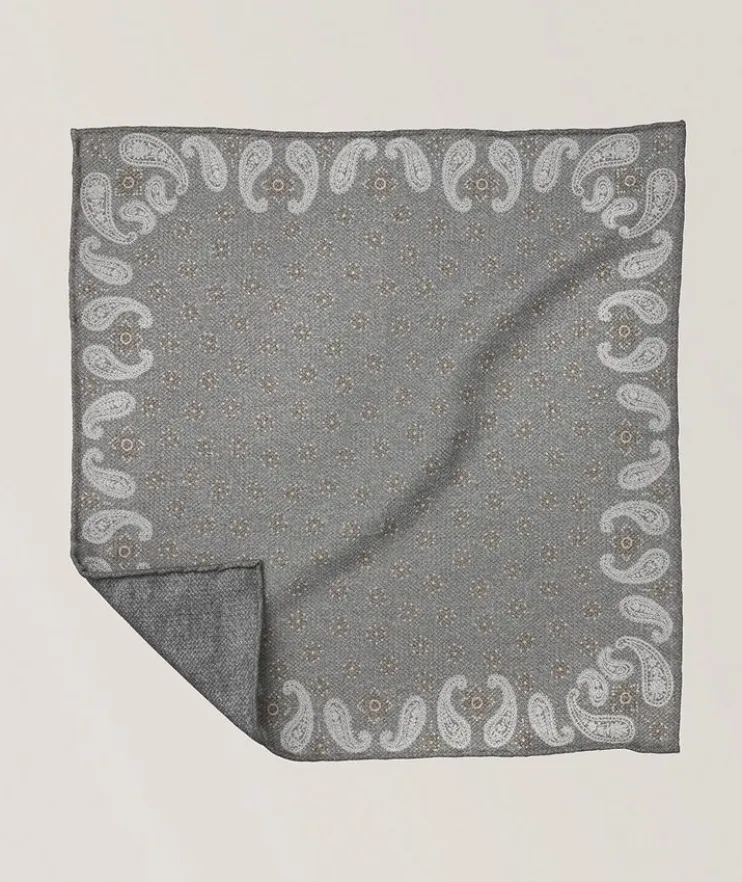 Mini Neat Wool-Cotton Pocket Square