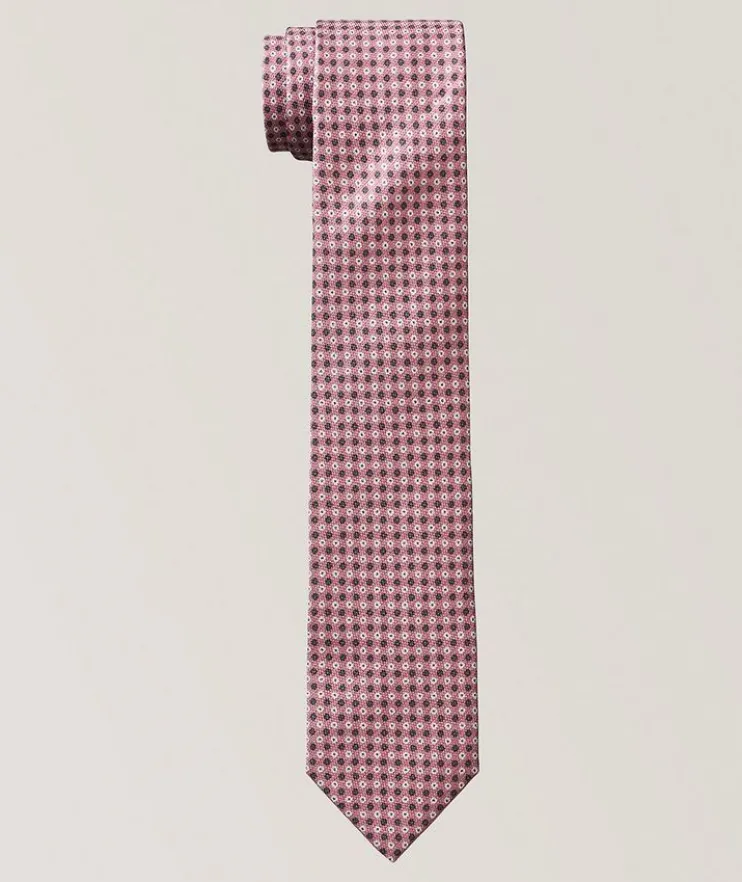 Mini-Dot Print Silk Tie