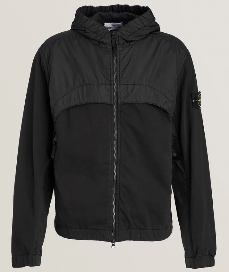 Mixed Crinkle Hooded Jacket