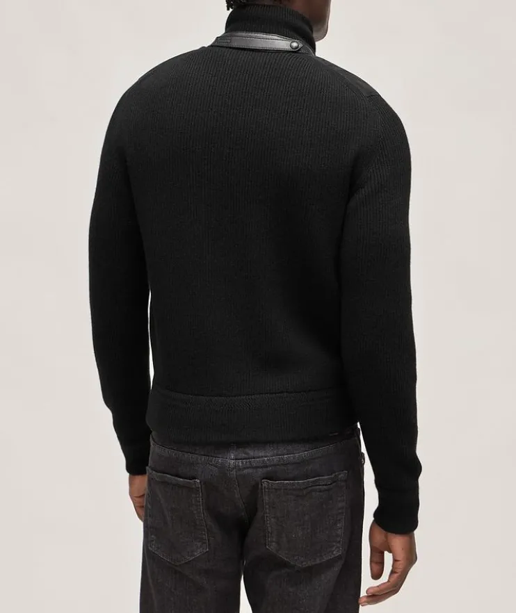 Mixed Media Suede Merino Blouson