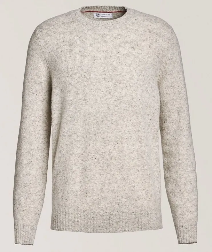 Mélange Alpaca Wool-Blend Crewneck Sweater