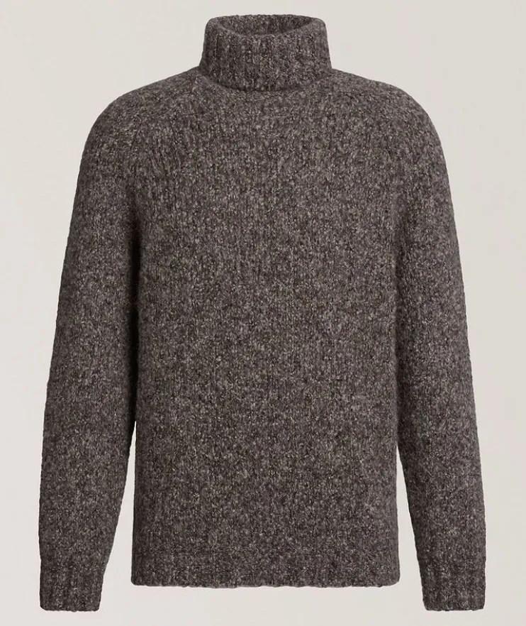 Mélange Alpaca-Blend Turtleneck Sweater