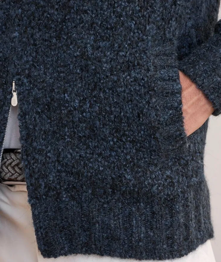 Mélange Alpaca-Blend Full-Zip Cardigan