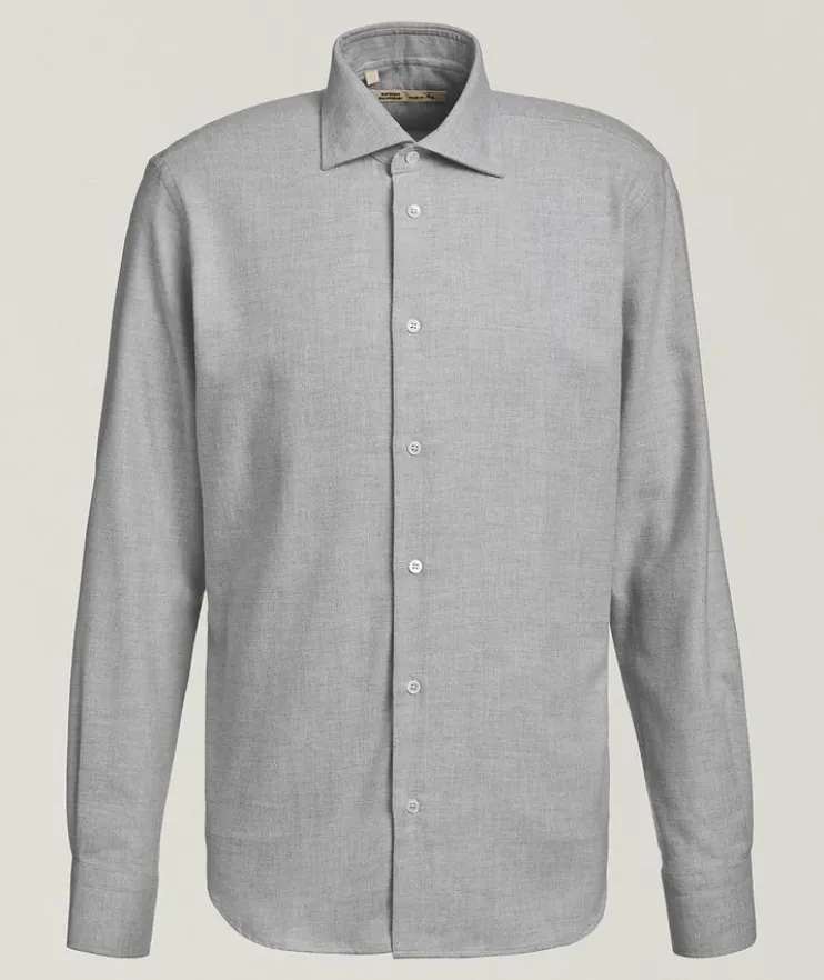 Mélange Brushed Cotton Shirt