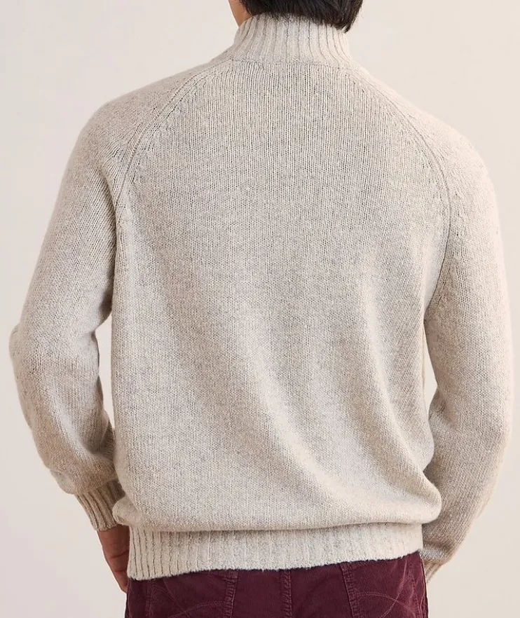 Mélange Cashmere Full-Zip Cardigan