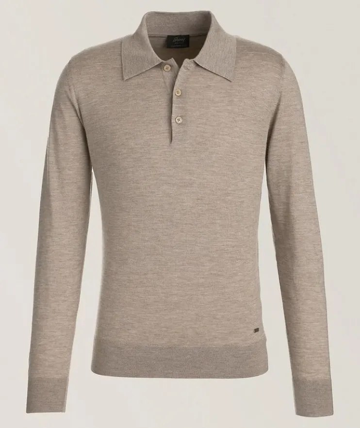 Mélange Cashmere-Silk Polo