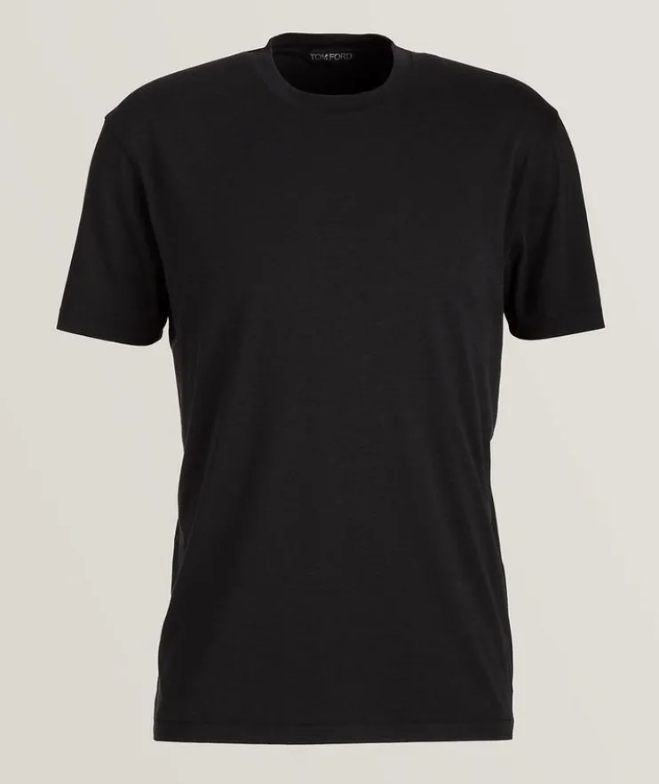 Mélange Cotton-Blend Crewneck T-Shirt