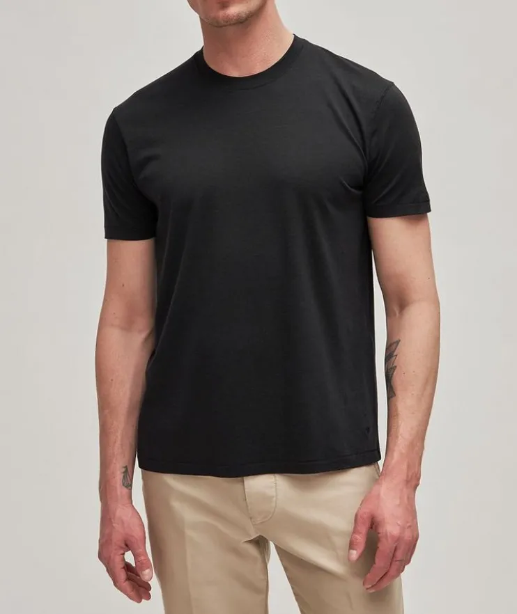 Mélange Cotton-Blend Crewneck T-Shirt