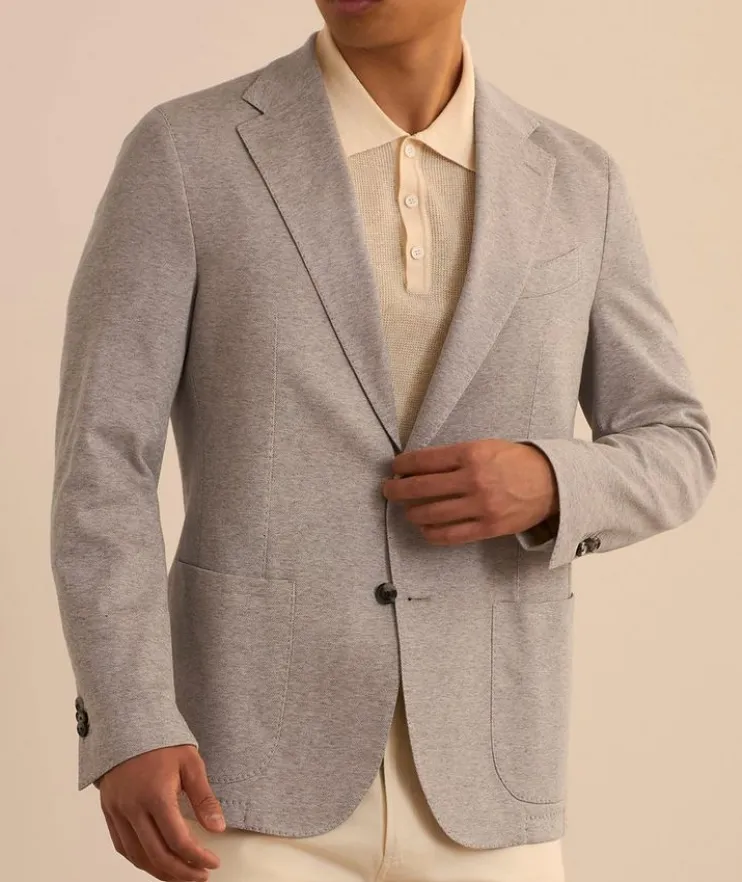 Mélange Cotton-Blend Sport Jacket
