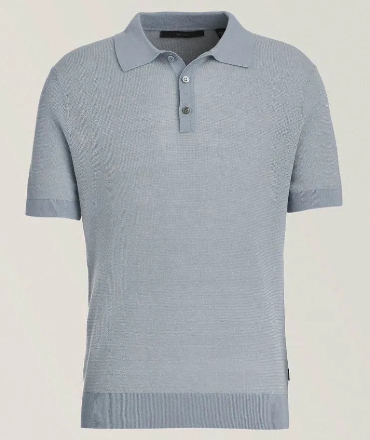 Mélange Linen-Cotton Knit Polo