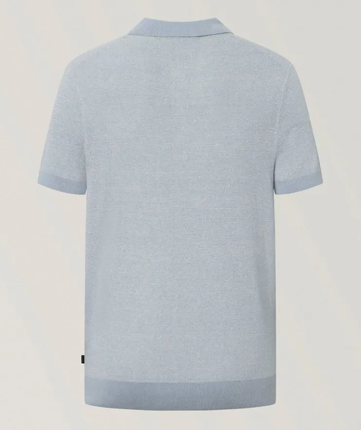 Mélange Linen-Cotton Knit Polo