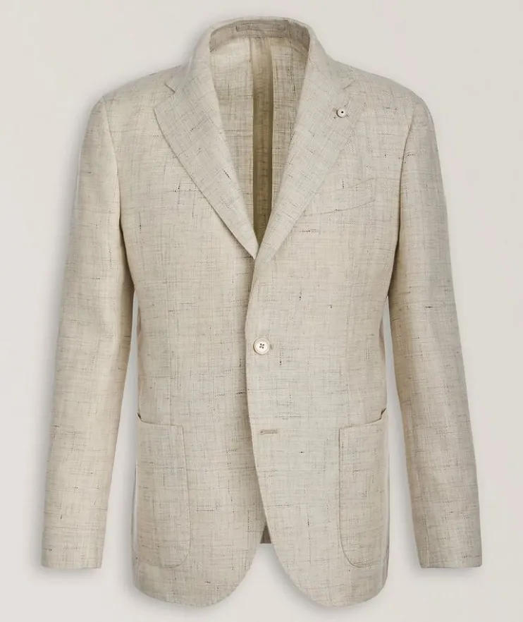 Mélange Linen-Wool Sport Jacket