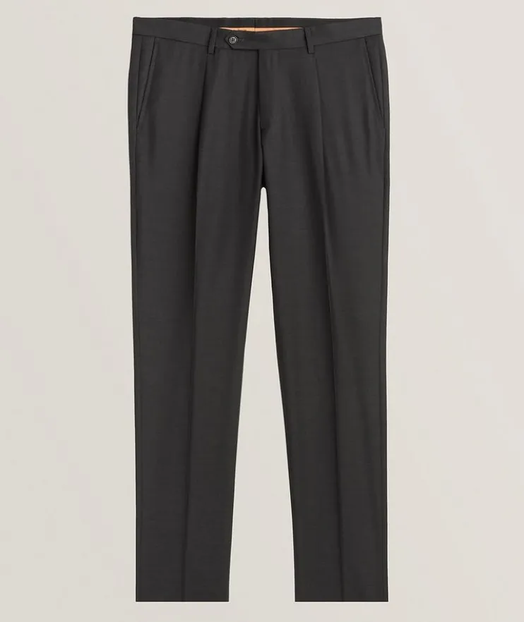 Mélange Pleated Wool Pants