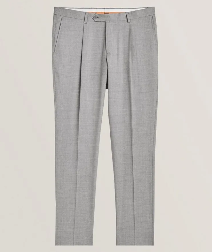 Mélange Pleated Wool Pants