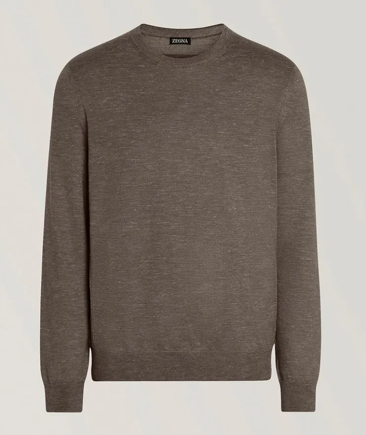 Mélange Silk-Cashmere-Blend Sweater