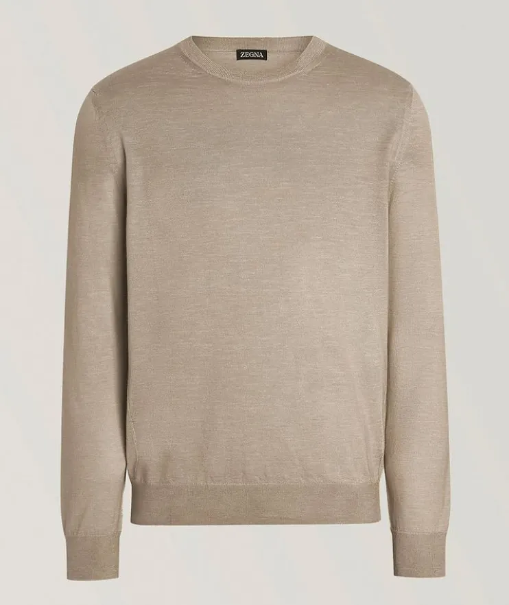 Mélange Silk-Cashmere-Blend Sweater