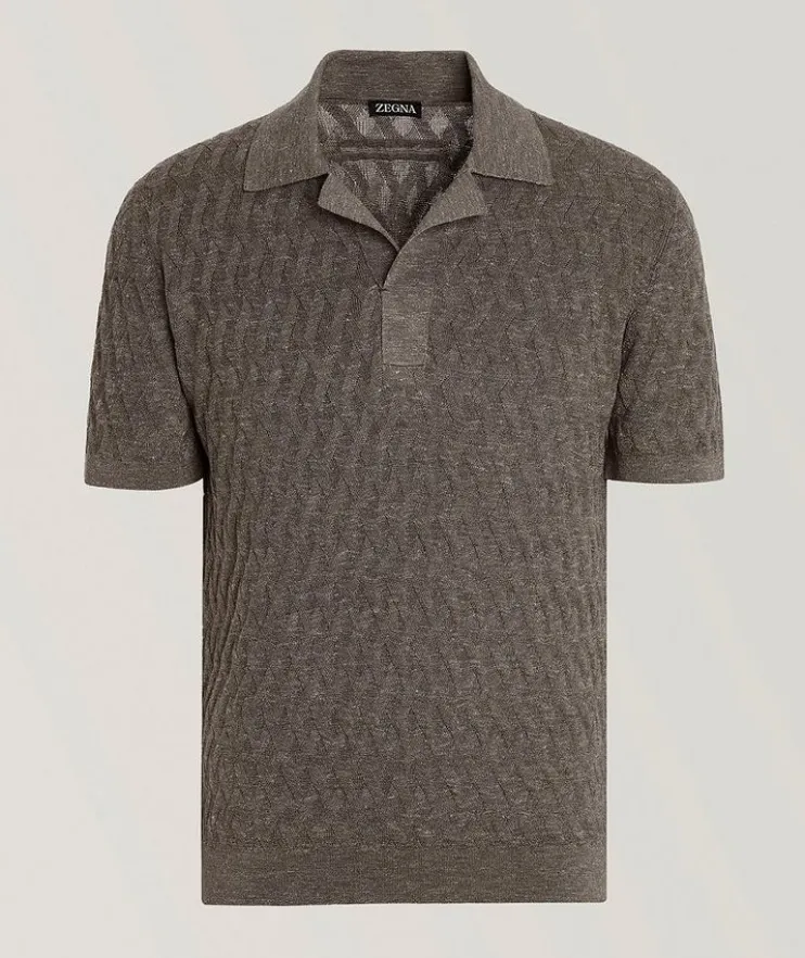 Mélange Silk-Cashmere-Blend Polo