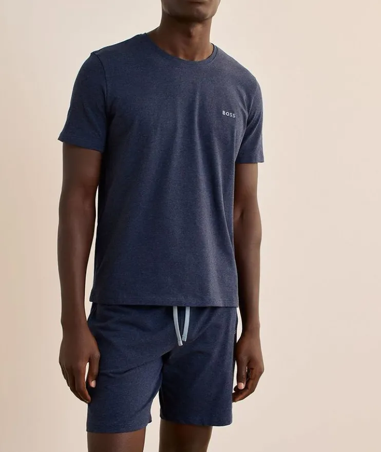 Mélange Stretch-Cotton Crewneck T-Shirt