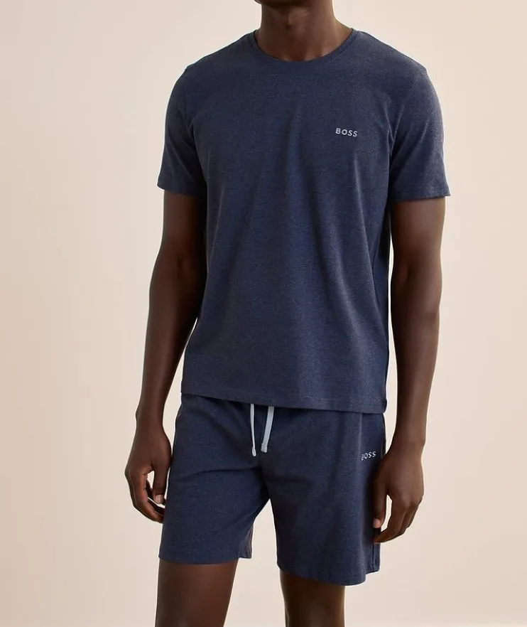 Mélange Stretch-Cotton Shorts